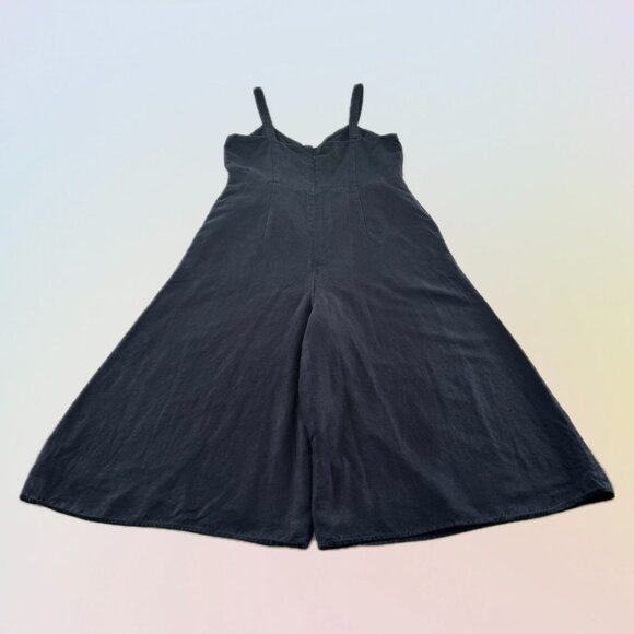 FREE SHIPPING! CLUB MONACO - Black/Navy Linen Midi Jumpsuit w Pockets! - Picture 6 of 11